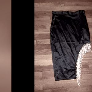 Black Satin with rhinestone bottom